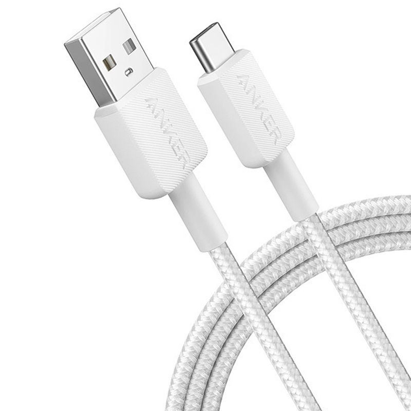 ANKER 322 USB-A to USB-C (3ft Braided) - White