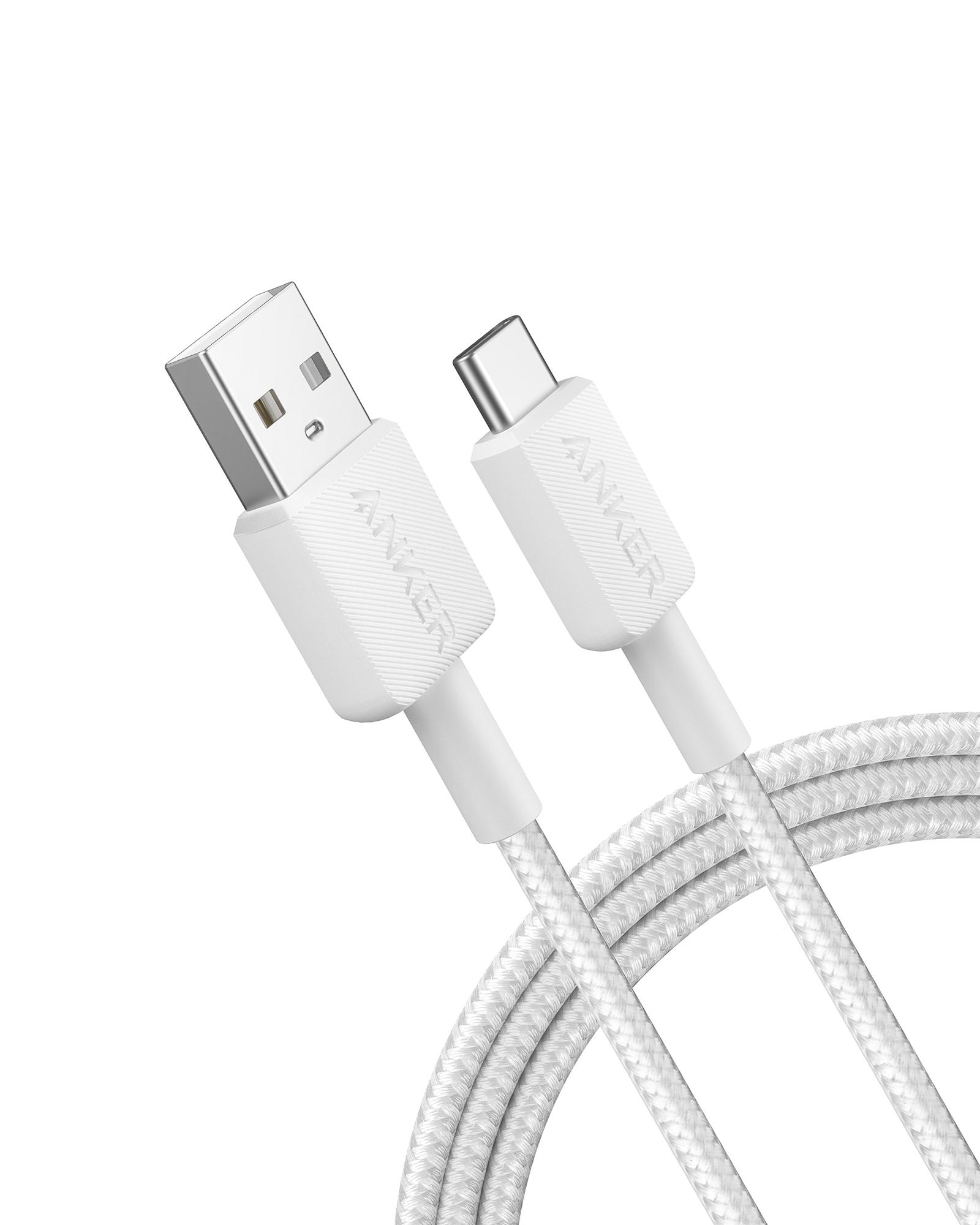ANKER 322 USB-A to USB-C (6ft Braided) - White