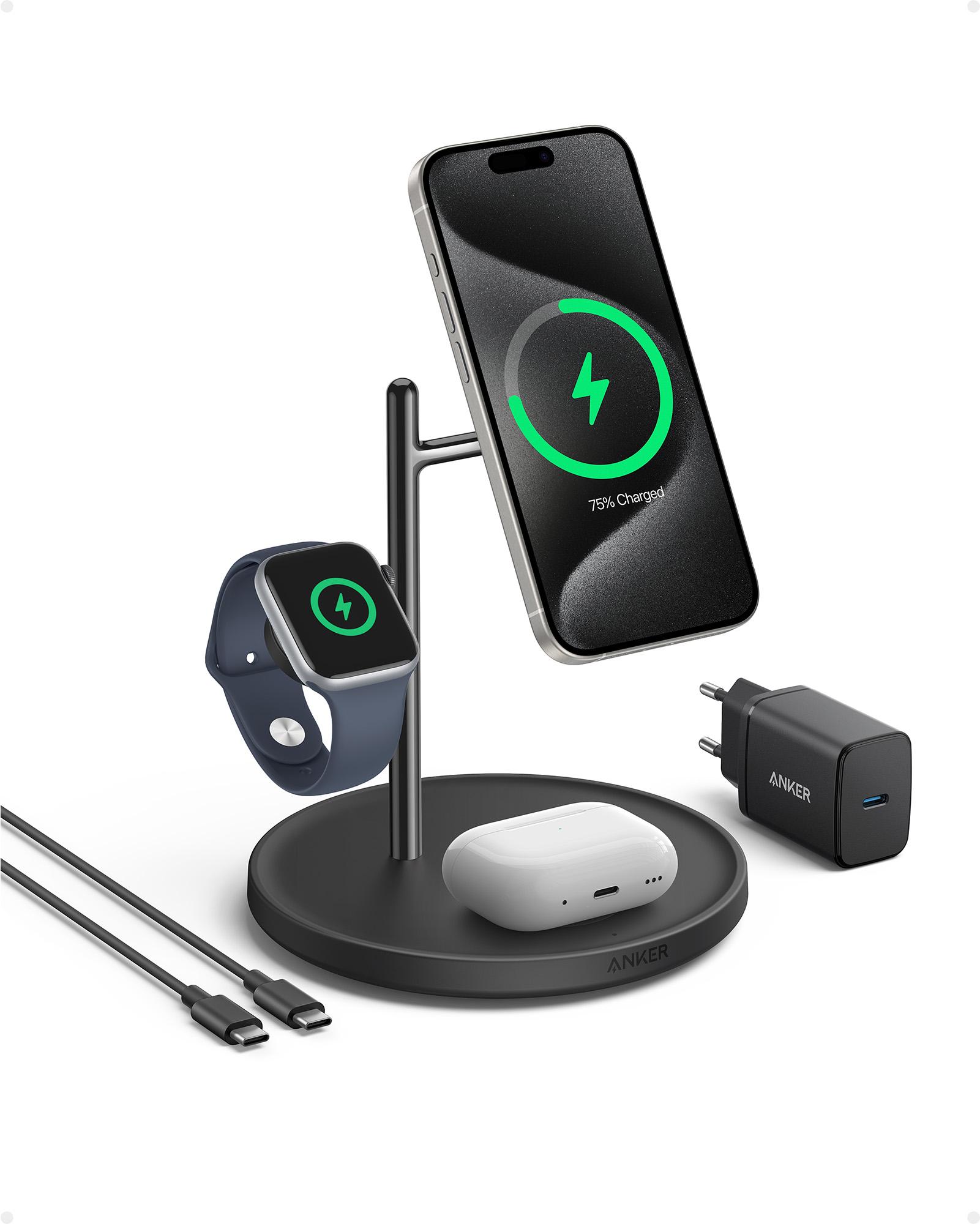ANKER MagGo Wireless (15W, 3-in-1) - Black