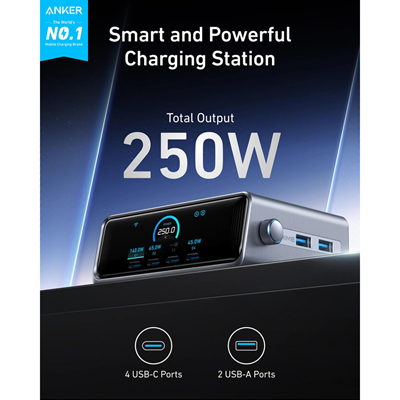 ANKER Prime 250W GaN desktop charger 6 ports