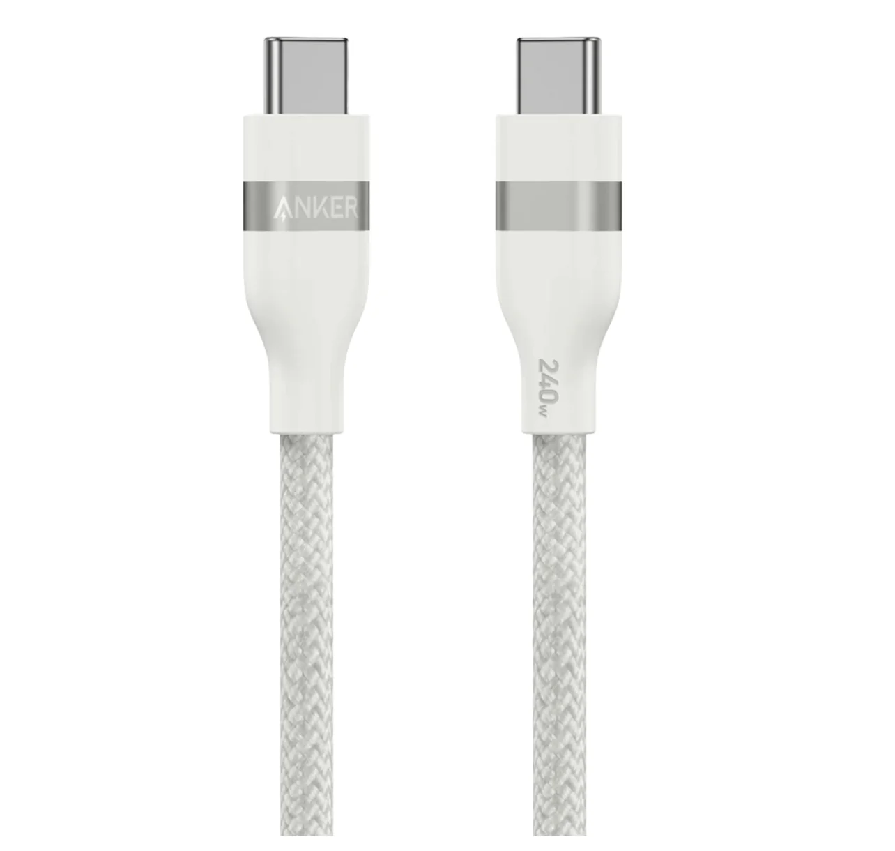 ANKER USB-C to USB-C (3 ft, 240W, braided) - White