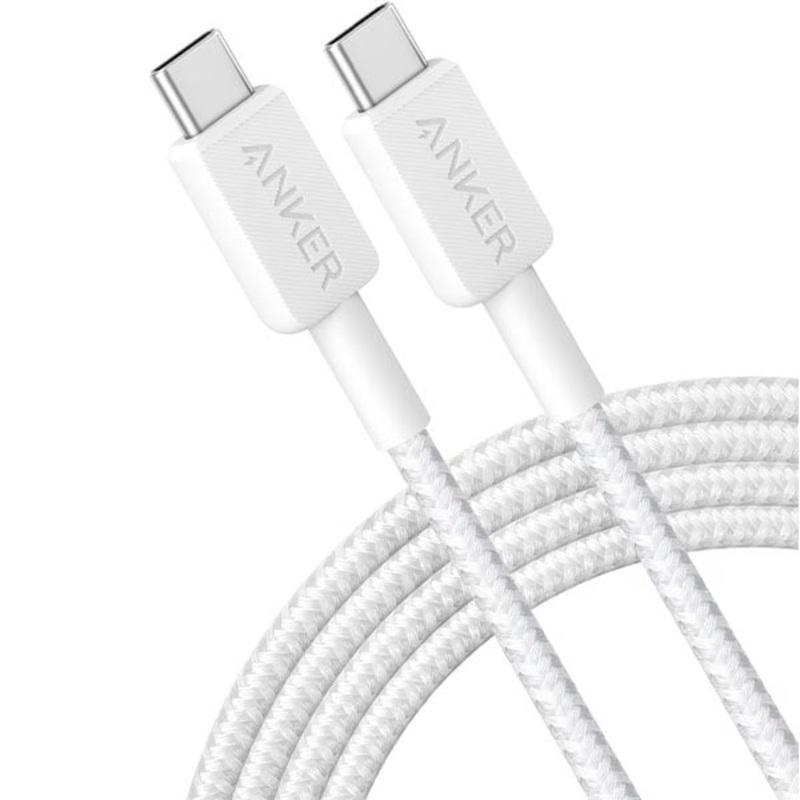 ANKER USB-C to USB-C Cable 6ft 240W Braided White